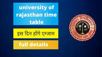 time table university of Rajasthan | regular private exam time table | uniraj update |