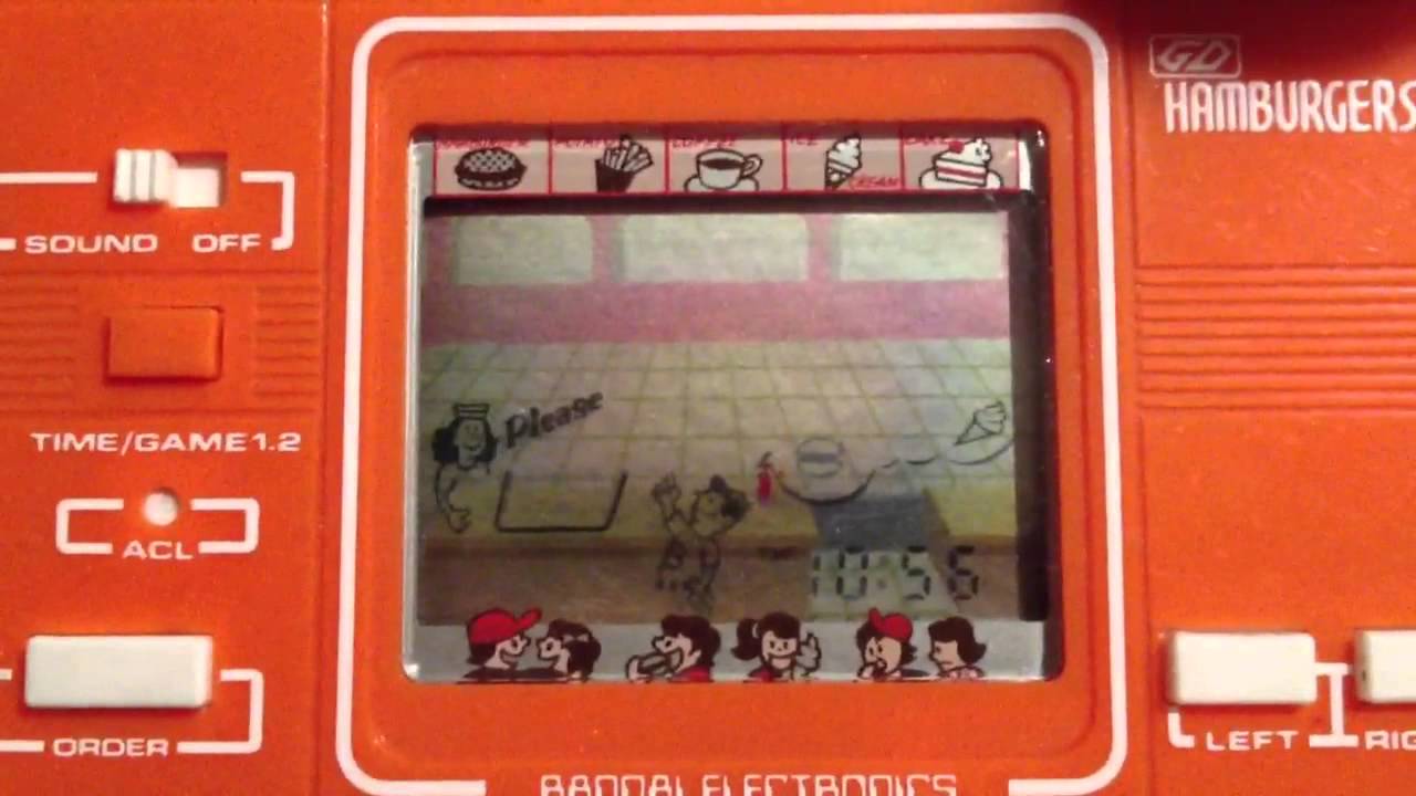 Bandai Hamburger Shop LCD Handheld Game - YouTube