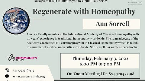 Regenerate with Homeopathy: Ann Sorrell on 12 Step...