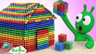 Pea Pea Build Rainbow House with Magnet Balls  Video for kids