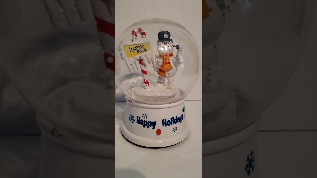 Gemmy Frosty The Snowman Musical Snowglobe Snow Globe Happy Holidays ...