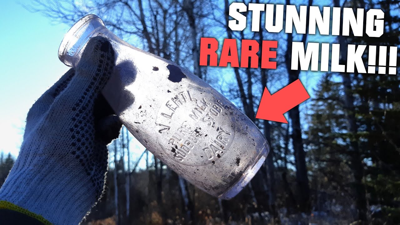 UNCOVERED, RARE PRE 1915 BOWLING PIN MILK!!!! Digging a Rare Antique Northern Ontario Bottle, WOW!!