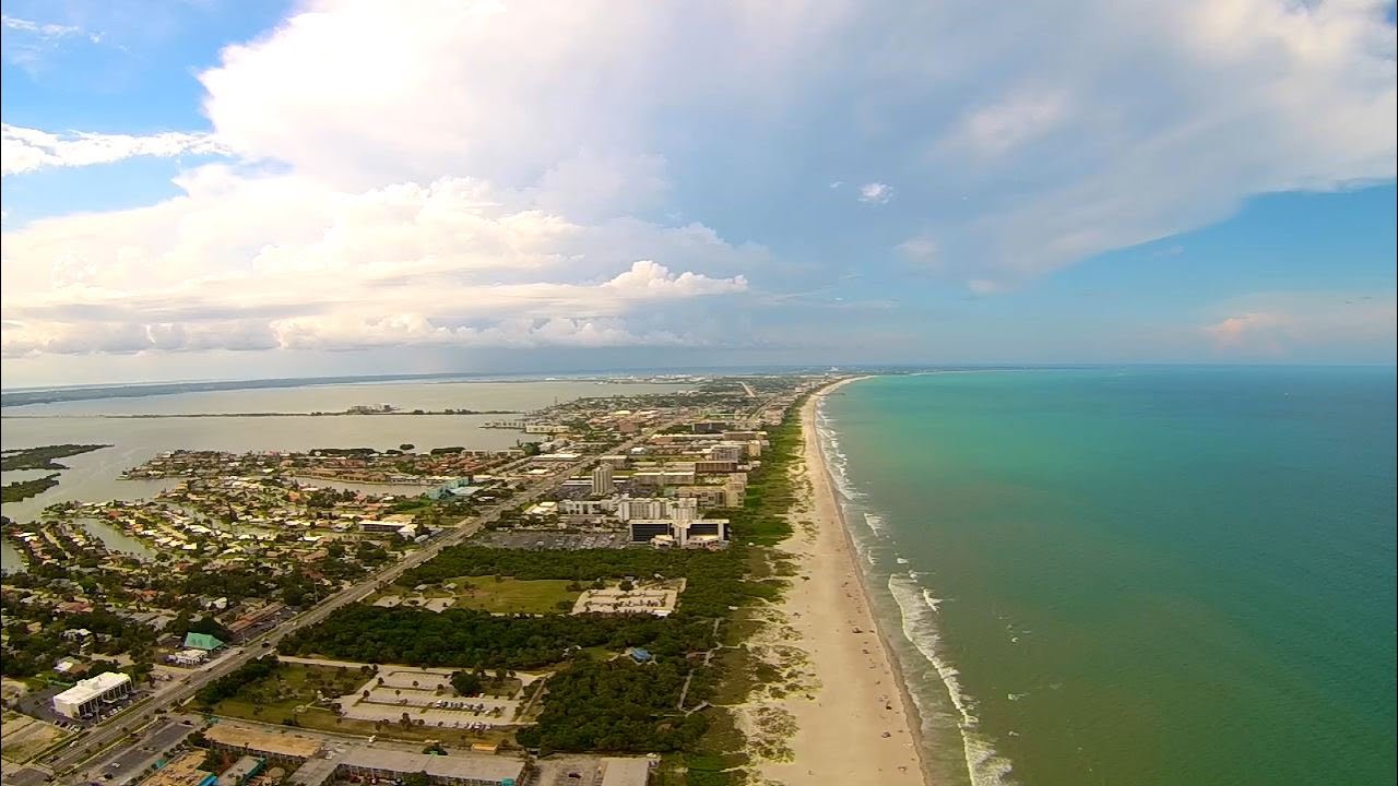 Over Lori Wilson Park And Cocoa Beach Aerial Drone Video You Over Lori Wilson Park And Cocoa Beach