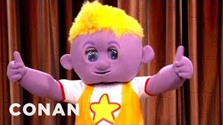Purple Oogielove Pays Conan An Oogieriffic Visit | CONAN on TBS