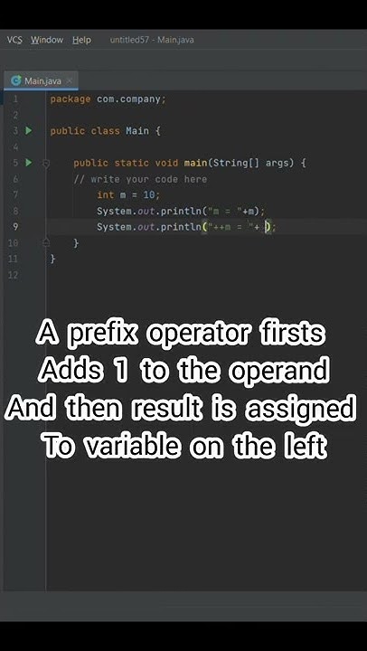Use Of Increment Operator ‘A Prefix Operator ’ In JAVA | JAVA SHORTS ...
