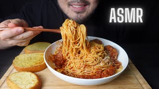 ASMR eating Spaghetti w/ Meatballs NO TALKING
