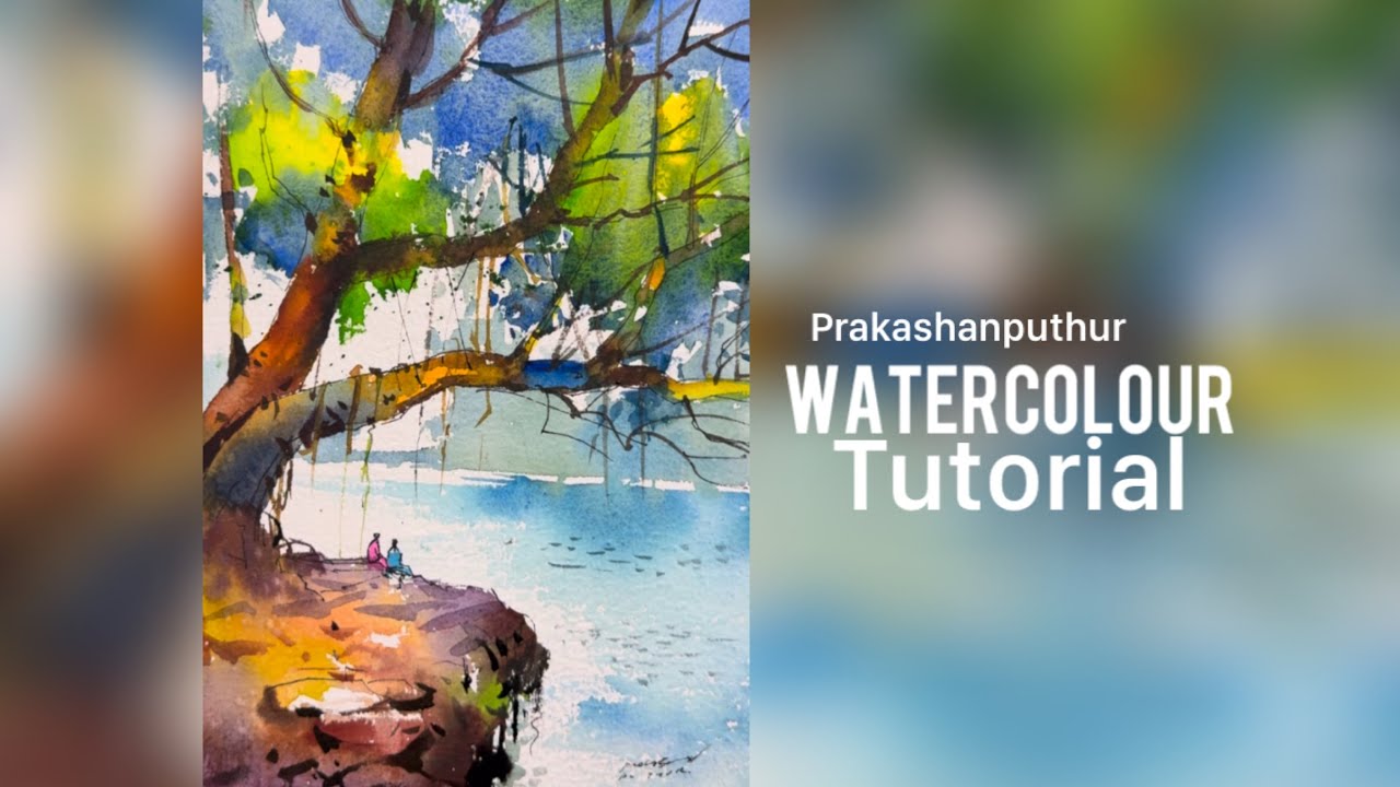 Line and wash | landscape painting | Prakashanputhur - YouTube