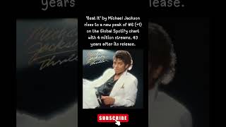 ‘Beat It’ by Michael Jackson rises to a new peak of #6 on the Global Spotify chart #celebritynews