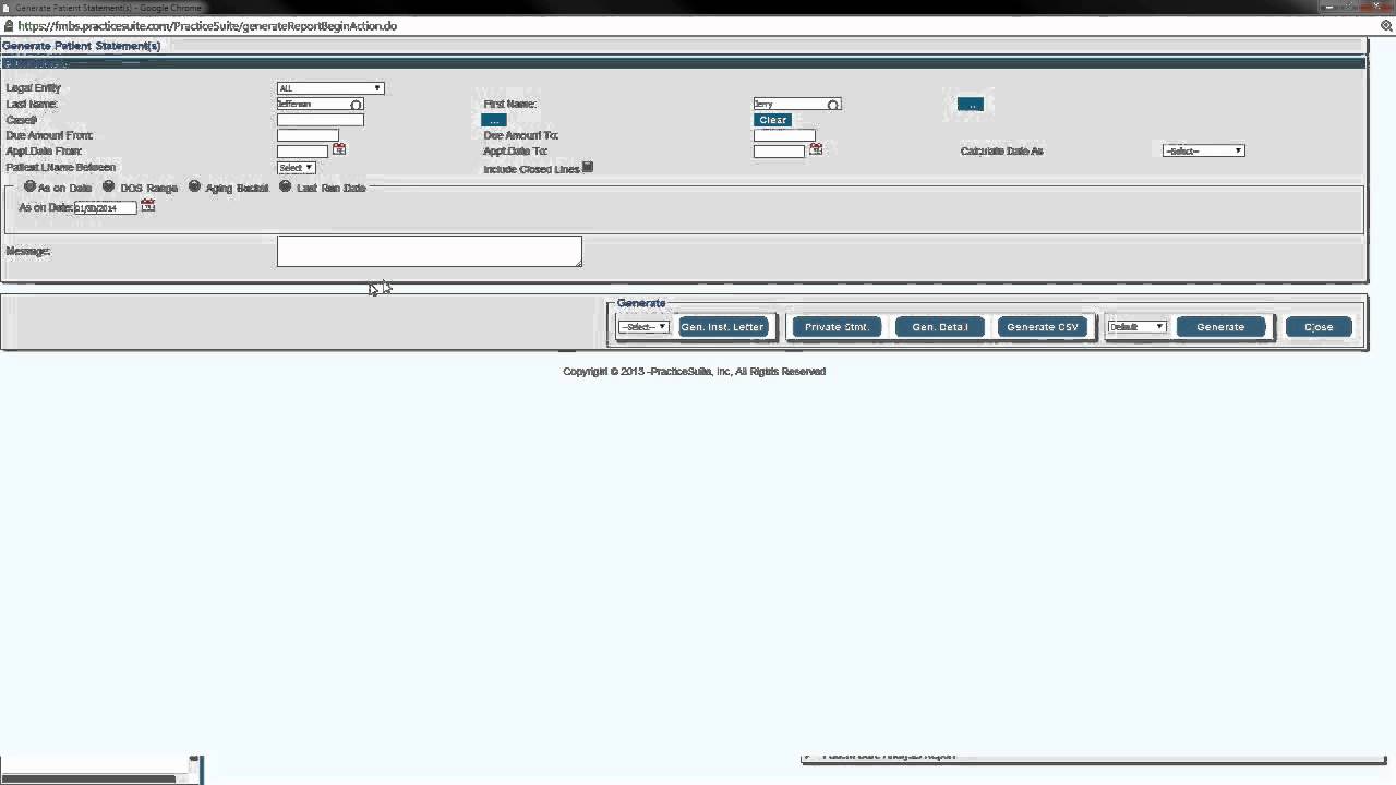How can I Generate Patient Statements in FreeChiro