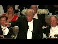 Trump jokes about nasty women comment, media bias at dinner