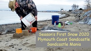 MAKING Sandcastle, first snow 2020, Plymouth Mass., | Sandcastle Mania