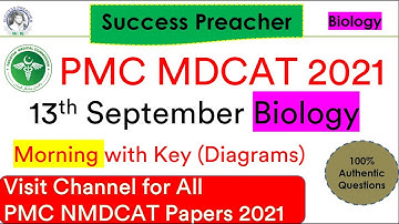 13 September 2021 NMDCAT || Biology Portion || Morning Batch #PMC #TEPS