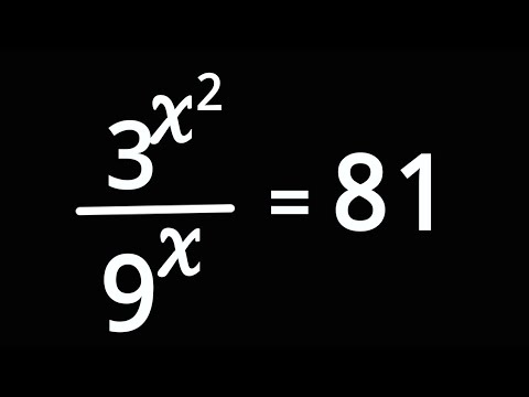 3^x^2/9^x=81 Find x || Nice Exponential Question - youtube