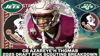 Jets Draft Pick 2025 | FSU Cornerback Azareye’h Thomas EARLY Starter Or Backup