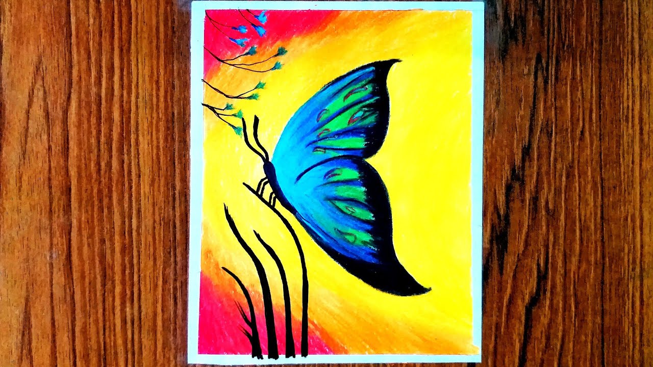How to draw Butterfly ? Easy Color Pencil Drawing / Pencil Color