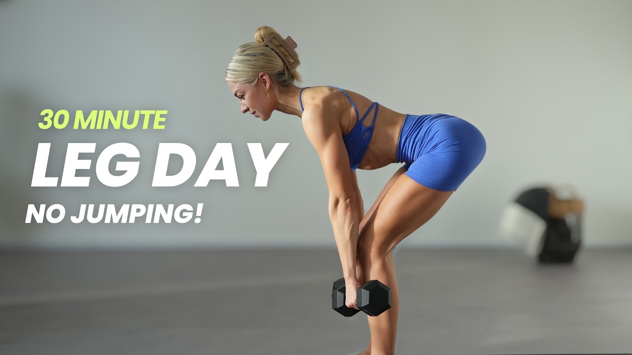 30 Minute Leg, Booty, Thigh, and Abs Workout with dumbbells | No Jumping | At home workout