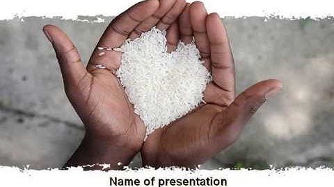 Rice Heart In Palms PowerPoint Template by PoweredTemplate.com