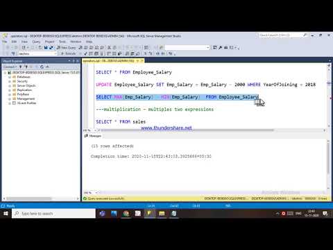 75.OPERATORS - ADDITION, SUBTRACTION ,MULTIPLICATION , DIVISION , MODULO OPERATORS IN SQL - HINDI