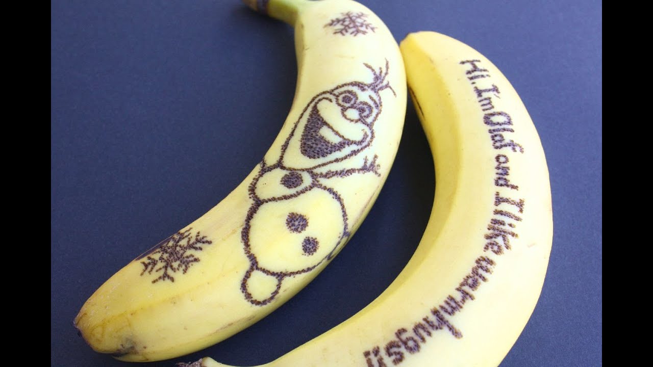 バナナの皮に描くバナナタトゥーやってみた Banana Tattoo Youtube