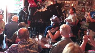 Having a drink at the Rusty Spur