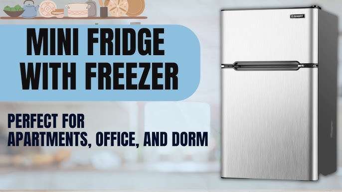 EUHOMY Mini Fridge With Freezer, 3.2 Cu.Ft Mini Refrigerator Fridge, 2
