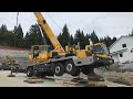 Mobile Crane Unloading a 29,000 lbs Chamber on a 7 degree slope