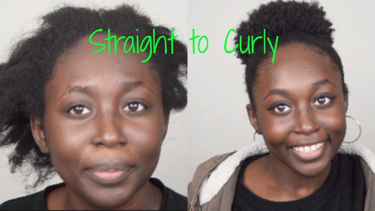 Straight to Curly Routine + How I do my High Puff | Adwoa A ❤️