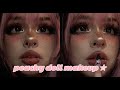 peachy &amp; soft dolly makeup ‎♡‧₊˚