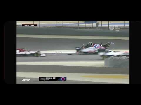 F1 2020 Bahrain GP - Lance Stroll crash