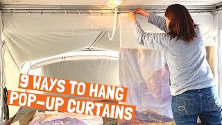 HOW TO Hang Pop Up Camper Curtains! Cheapest and easiest ways?