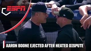 Aaron Boone EJECTED for arguing after heated dispute over Aaron Judge’s strikeout call 😳 | ESPN MLB screenshot 4