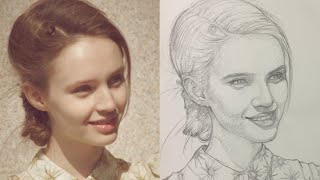 Learn to draw a beautiful girl's face step by step using the Loomis method