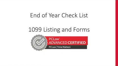 PCLaw 1099 Listing and Forms