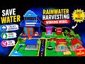 rainwater harvesting working model - sustainable save water - explanation in english | howtofunda