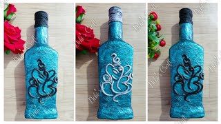 How to Make Ganpati with Clay | Ganesha Mural on Glass Bottle