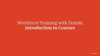 Introduction to Workforce Training with Courses