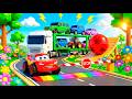 Flatbed Truck McQueen | Transportation with Truck - Pothole vs Car #part1 | BeamNG.Drive Gameplay