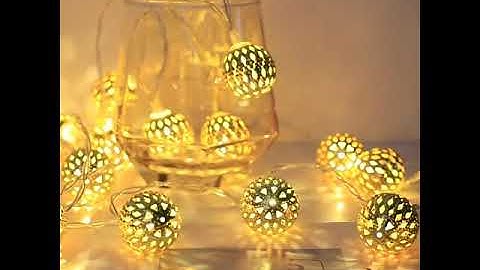 Christmas Lights Metal Moroccan Orb Led String Lights Christmas Tree Decoration Fairy Lights