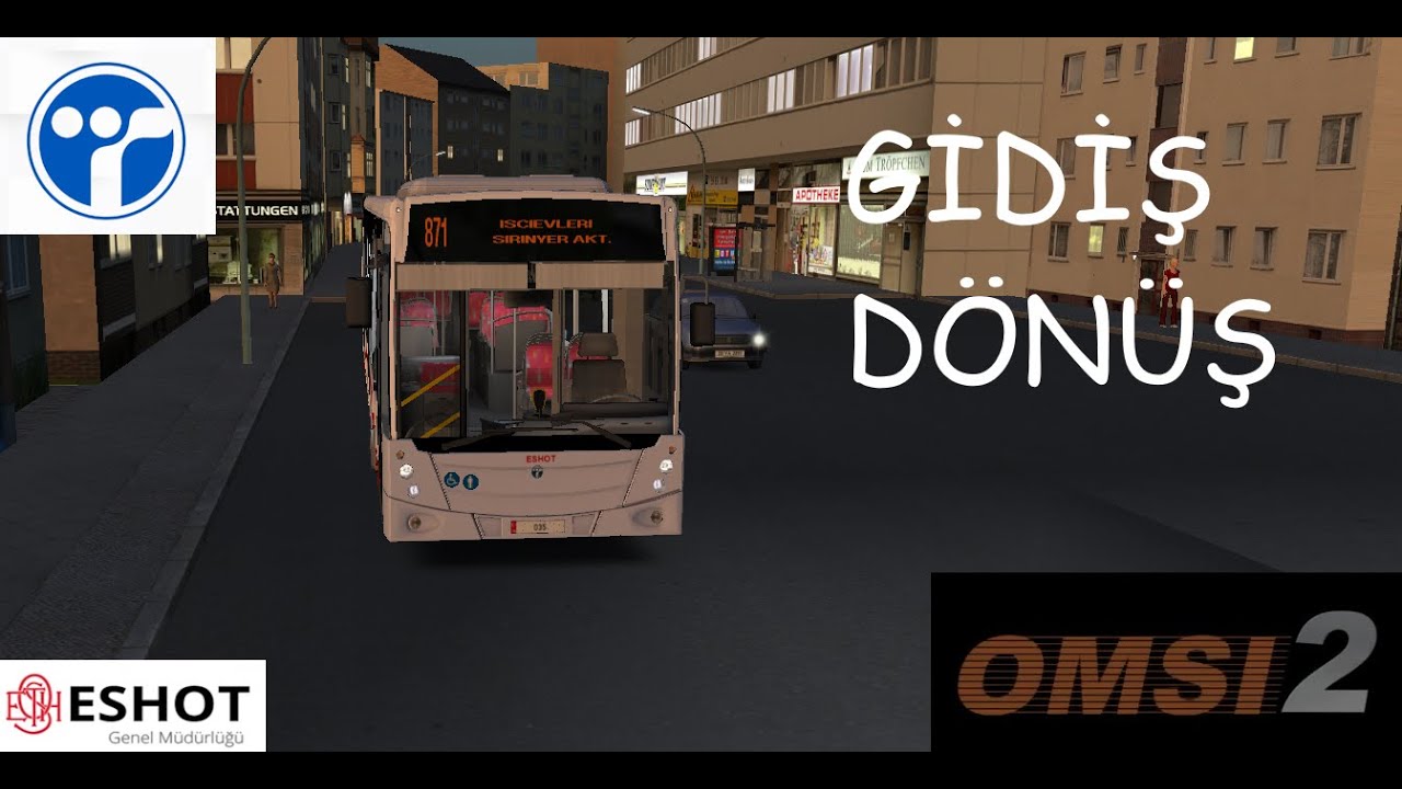 İZMİR TINAZTEPE HARİTASINDA ESHOT TEMSA AVENUE 871 İŞÇİEVLERİ SEFERİ - OMSİ2