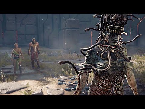 Assassin S Creed Odyssey Medusa Fight Gameplay Trailer 2018 Youtube