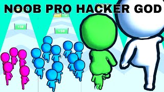 NOOB VS PRO VS HACKER VS GOD   in Crowd Merge Giant