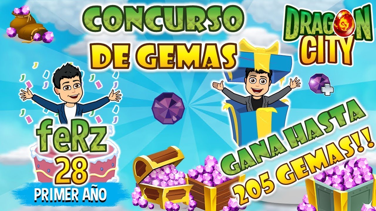 Dragon City: PRIMER AÑO DEL CANAL / GANA HASTA 205 GEMAS feRz28-DragonCity
