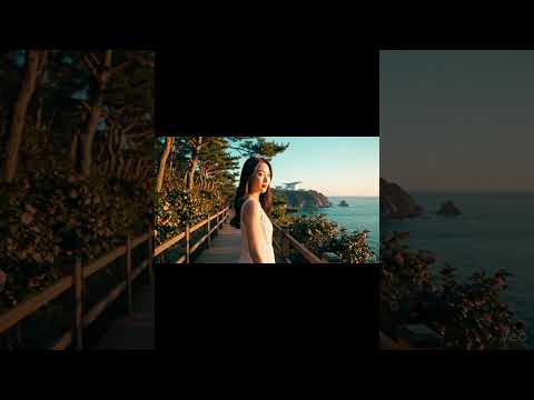 Walking with a Beautiful Korean Girl at Haeundae Beach & Dongbaek Island | Busan Sunset Magic