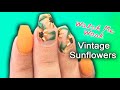 Vintage Sunflower and Orange Acrylic Nails // WATCH ME WORK // w/ HANDPAINTED #nailart