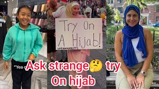 Non Muslim Try Hijab🧕 First Time⌚|| Ask Strange Try On Hijab Order Link🔗👇