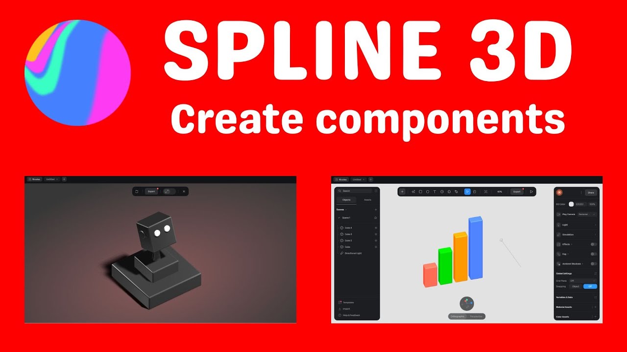 Spline 3D create components - YouTube
