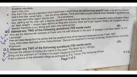 BA Part 1 English language paper punjab university 2022 group 2