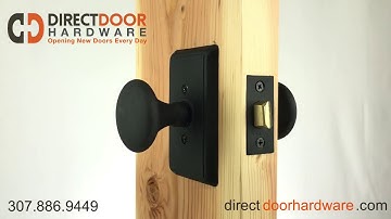 Emtek Jamestown Knob with Rectangular Rosette in Flat Black