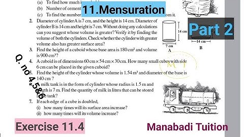 8th class maths|Chapter 11|Mensuration| 💁‍♀️Exercise 11.4 |Q no 4,5&6 part 2|CBSE|NCERT|