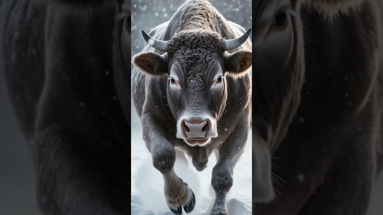 Snow Wolf Attacks a Baby Calf | Mother’s Love Fights Back 🐺🐄